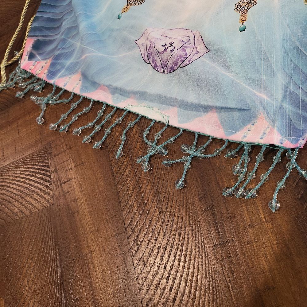 Dolls Kill x 24HRS Beaded open back halter top with beaded trim Small - Picture 3 of 5